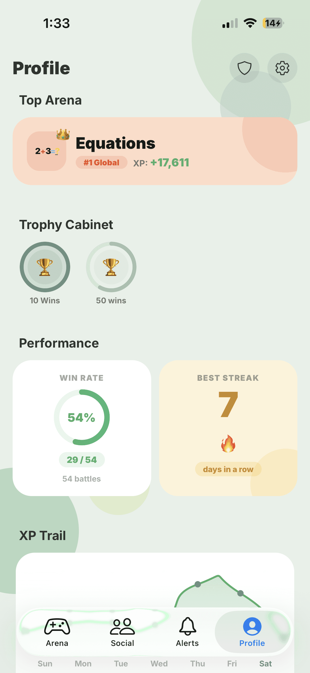 A Quelo profile showing community links